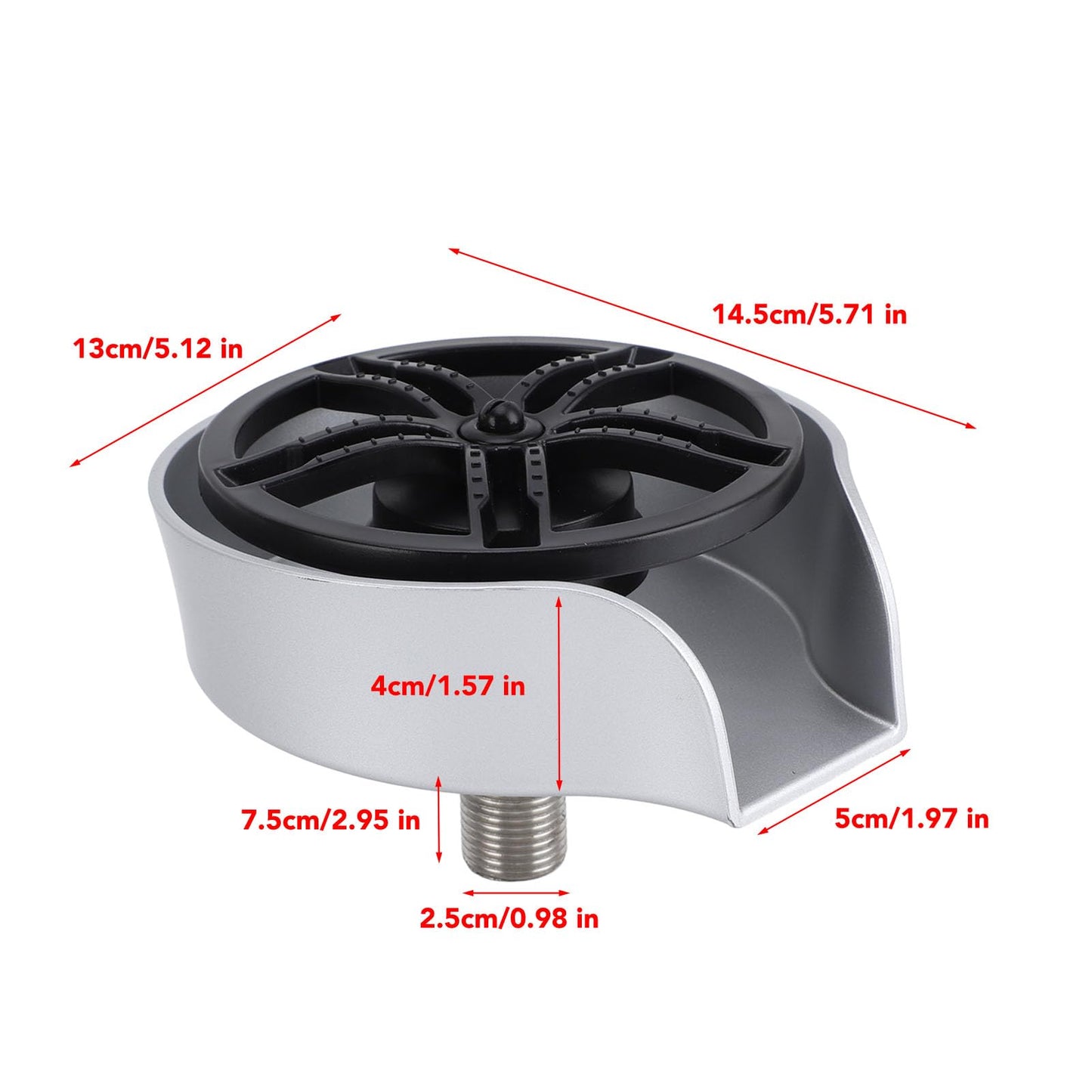 Automatic Glass Rinser for Kitchen Sink, Stainless Steel Cup Washer with G1/2 Thread, Professional Corrosion-Resistant Pressure Glass Washer, ABS Plastic Base Stainless Steel Tubes