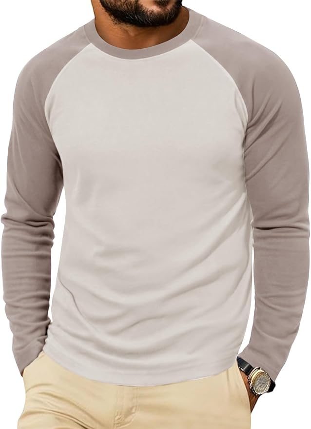 Yousify Mens Athletic Thermal T Shirts Fleece Crew Neck Long Sleeve Shirts Running Hiking Active Pullover Tops with Pocket
