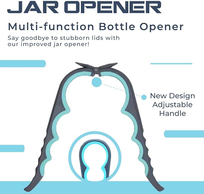 Jar Opener Set 3 Pieces LAGONOVA – Bottle Opener, Silicone Grip Pad, Lid Remover for Arthritic Hands, Kitchen Essential for Jars, Bottles & Cans