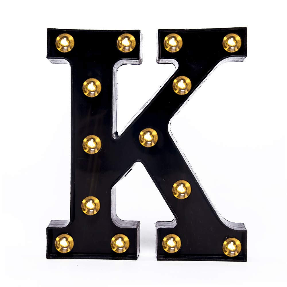 Foaky LED Marquee Number Lights Sign - Battery Powered Christmas Decoration - Black Plastic - Perfect for Weddings & Parties
