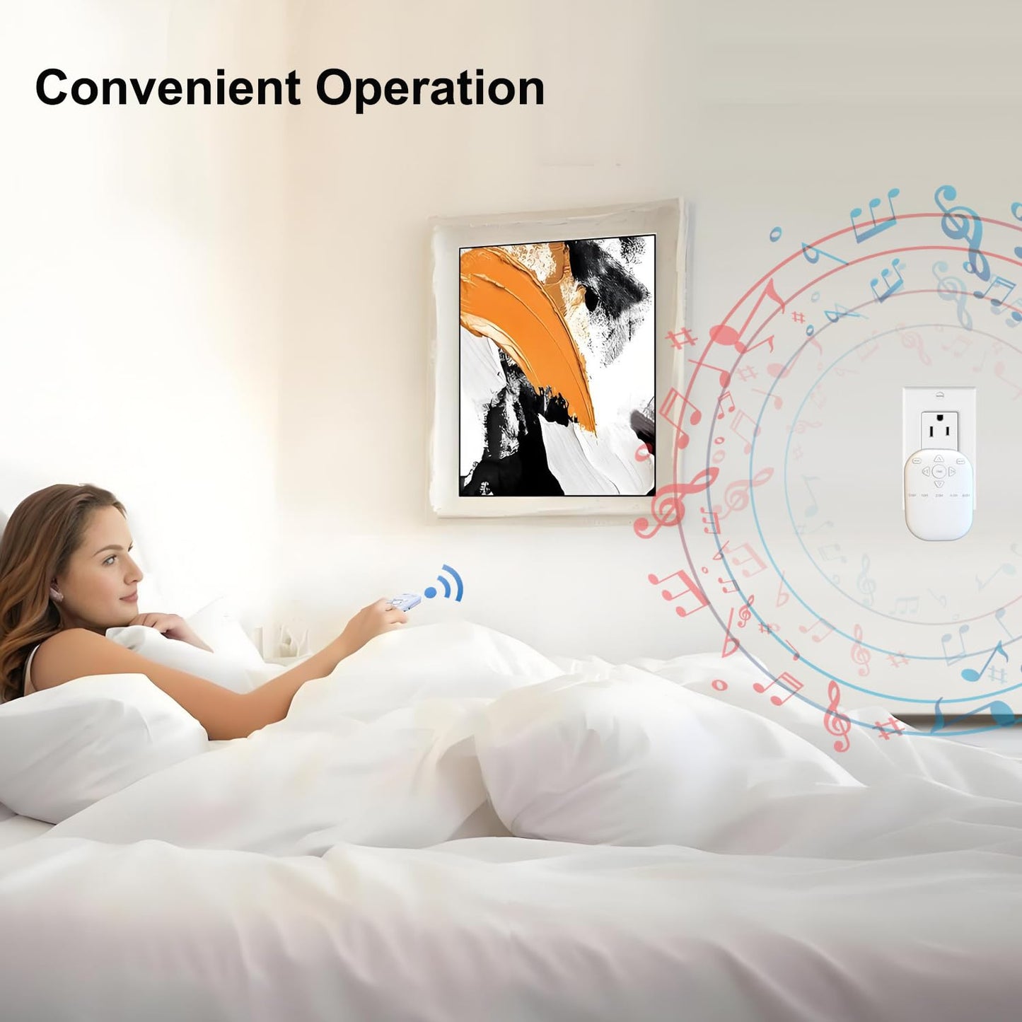 White Noise Sound Machine, Wireless Sound Machine with 36 Relaxing Sounds Including Nature Sounds and White Noise, Small Speaker for Home, Office, Hotel,Toilet, Travel. (White, Speaker and controller)