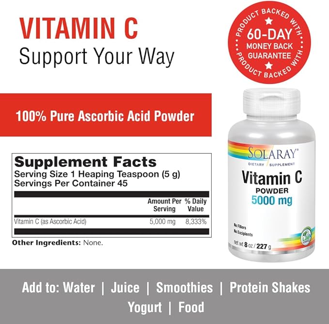 SOLARAY Vitamin C Crystalline Powder 8 oz Powder