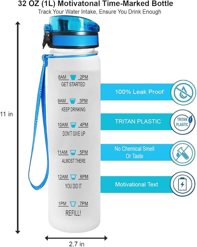 Winnie Pooh 32 Oz Water Track Bottle, Just A Girl Water Bottle With Time Marker, Pooh Bear Motivational Insulated Water Bottle, Gifts For Family Friend