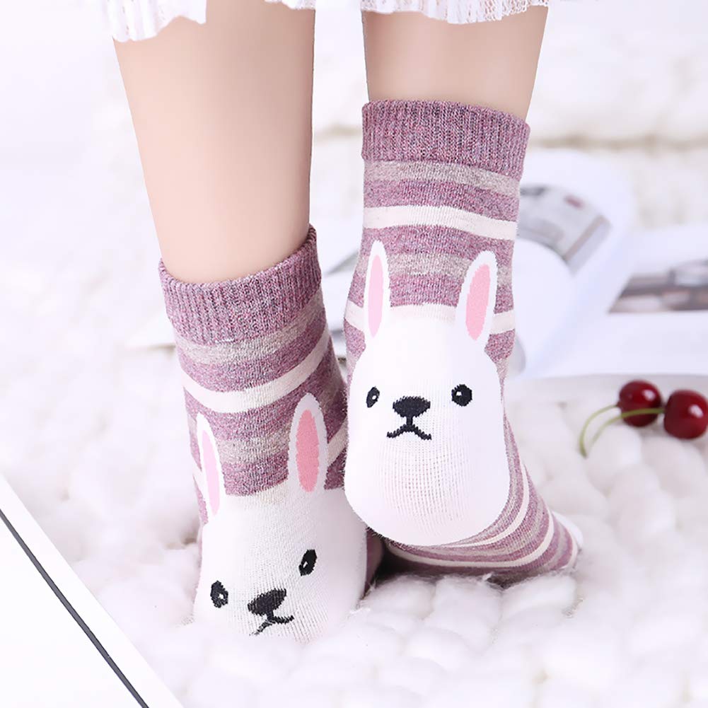 Womens Funny Socks Cozy Cute Printed Patterned Fun Sock Novelty Cat Dog Socks for Women, Cute