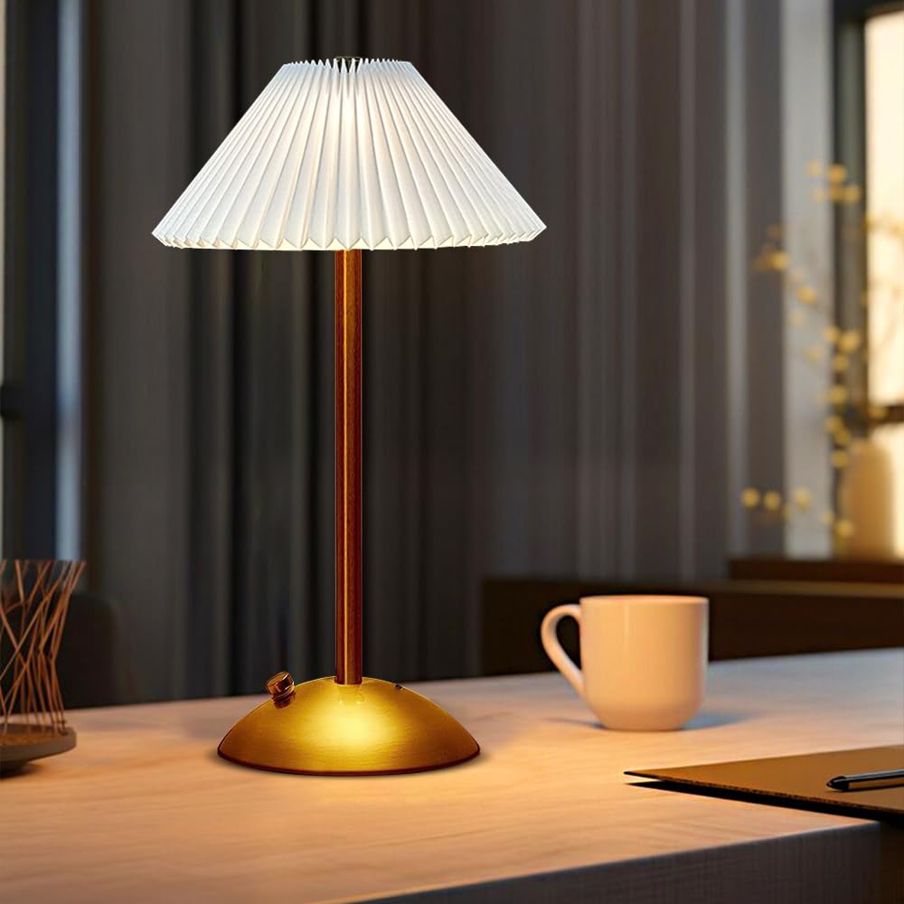 Ejfoiej Portable Led Table Lamp With Touch Sensor  3 Color Touch Control Rechargeable  3-Levels Brightness Metal Desk  Bedside  Dining Room Light (White)