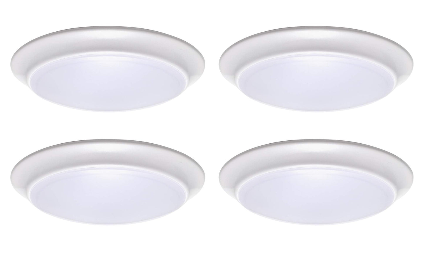 Lit-Path Led Flush Mount Ceiling Light, Dimmable 11.5W, 900 Lumen, Aluminum, 5000K, 4-Pack, Damp Location Rated For Bathroom