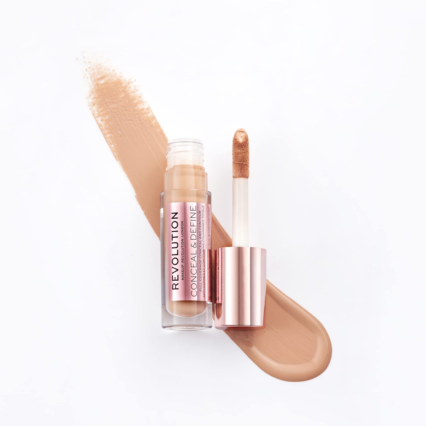 Revolution, Conceal & Define Concealer, Full Coverage & Lightweight, Long-Lasting Matte Finish, Vegan & Cruelty Free, C10 Medium
