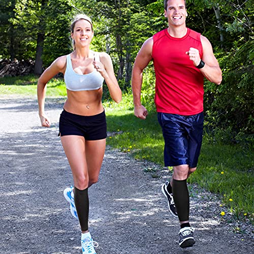 SATINIOR 4 Pairs Calf Compression Sleeve Leg Compression Sock Calf and Shin Support Relieve Calf Pain for Men Women Runnin...