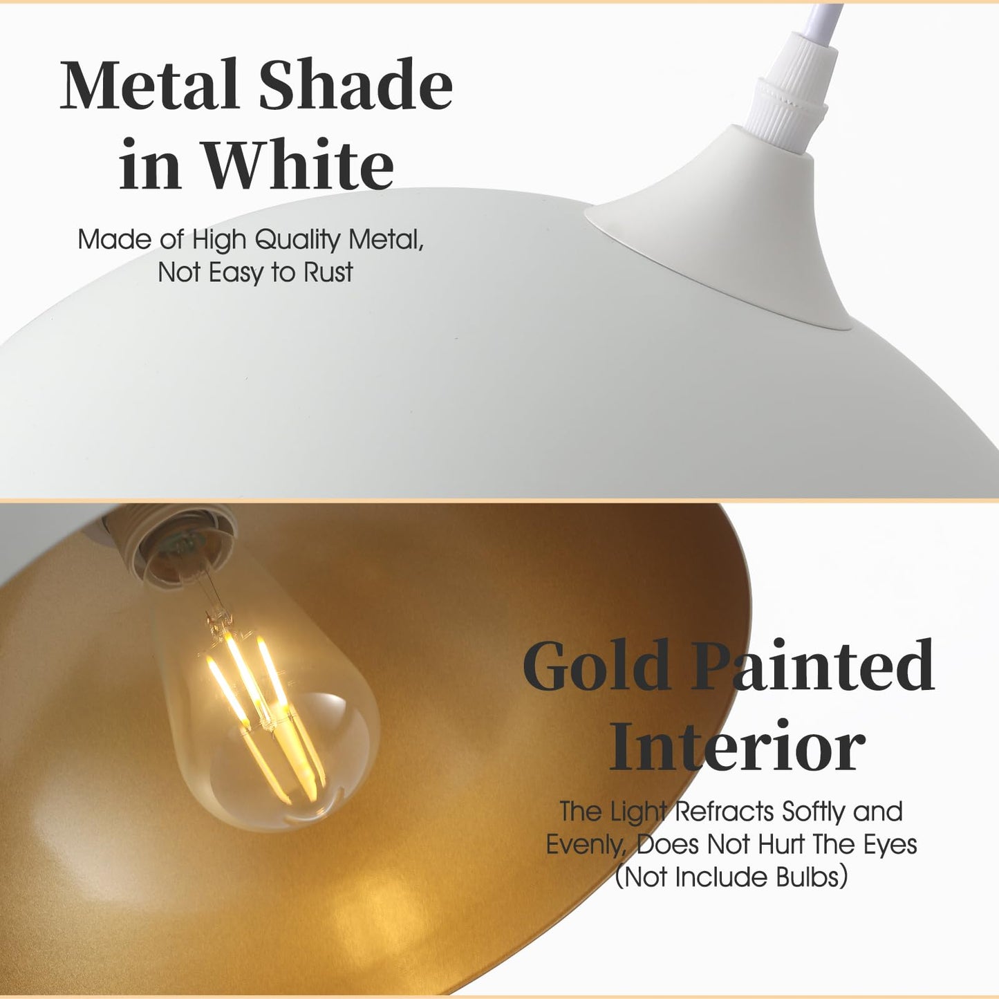 Pindodo White Pendant Light 2 Pack  11.8 Farmhouse Pendant Lights Adjustable Height  Modern Pendant Lighting For Kitchen Island Dining Room Bedroom
