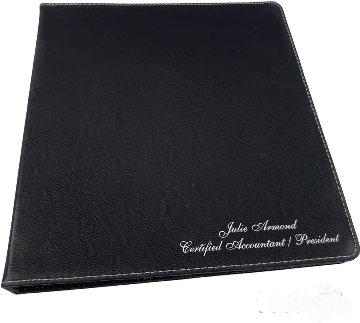 Custom Binder Personalized with Business or Name (Black with Silver)