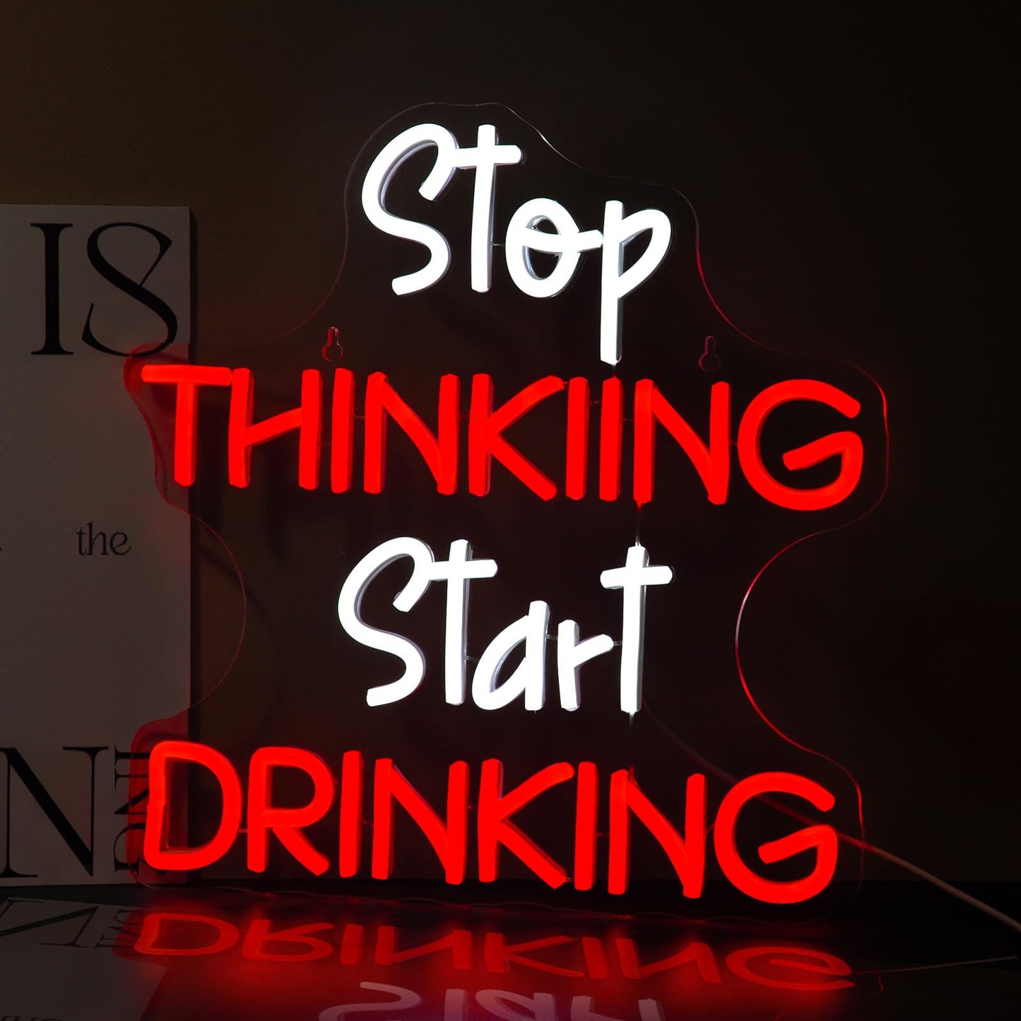 Ebdobgbs Stop Thinking Neon Sign Led Neon Lights Neon Signs For Wall Decor Light Up Sign For Birthday Party Club Gift