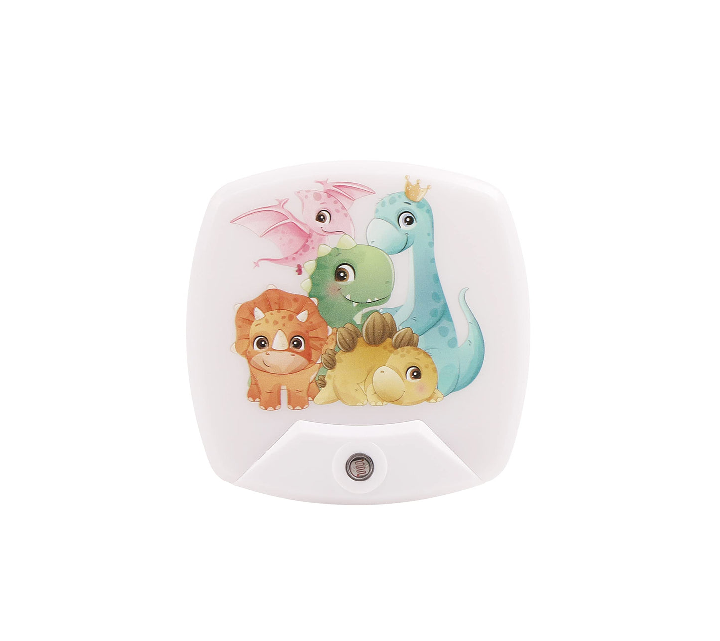 Omeet 2 Pack Cartoon Dinosaur LED Night Light - Auto Sensor Wall Lamp for Kids, Plastic, Model OMNLA0121A, Color Dinosaur A