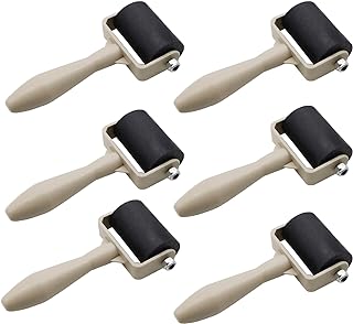 HRJZF 6 Pack Rubber Brayer Roller for Printmaking,Anti Skid Tape Construction Tools, Print,Great for Gluing Application Al...