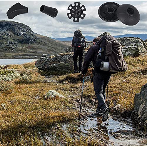 Walking Stick Tips Rubber 4pcs Trekking Pole Tips Replacement- Rubber Feet for Hiking Poles, Walking Sticks, Trekking Pole...