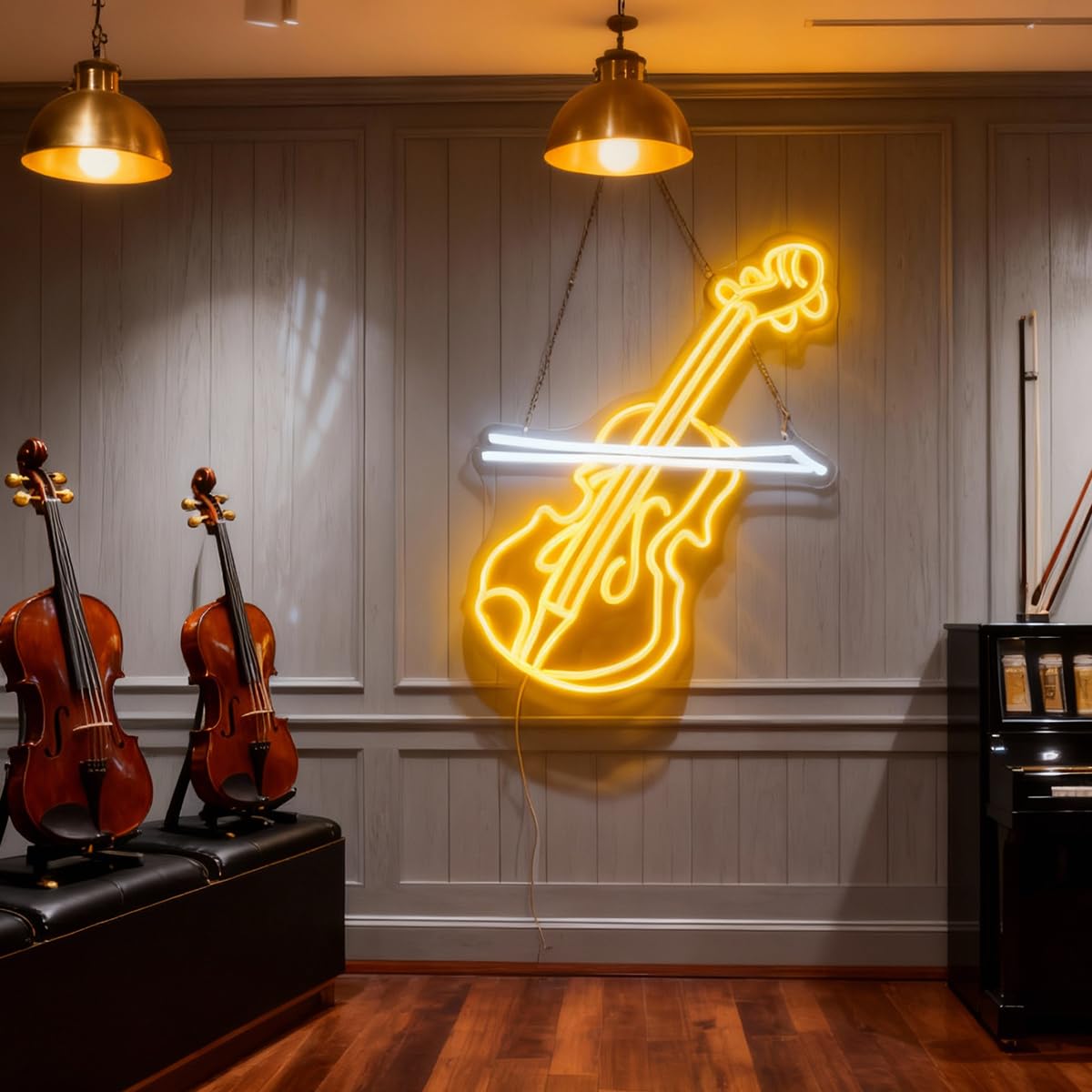 Violin Led Neon Sign  Music Player Neon Signs  Music Instrument Wall Room Bedroom Game Room Art Decor  Violin Enthusiasts Artist Neon Light Wall Art Christmas Birthday Gift