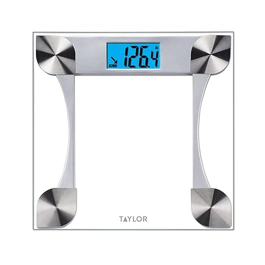 Taylor Digital Glass Scale, Tracks Body Weight with Dependable Readings, Bathroom Device Measuring Up to 440 lb, Battery-P...