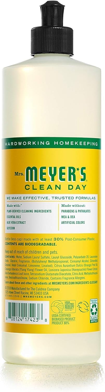 Mrs. MEYER'S Kitchen Set, Dish Soap, Hand Soap, and Multi-Surface Cleaner, 3 CT (Honeysuckle)