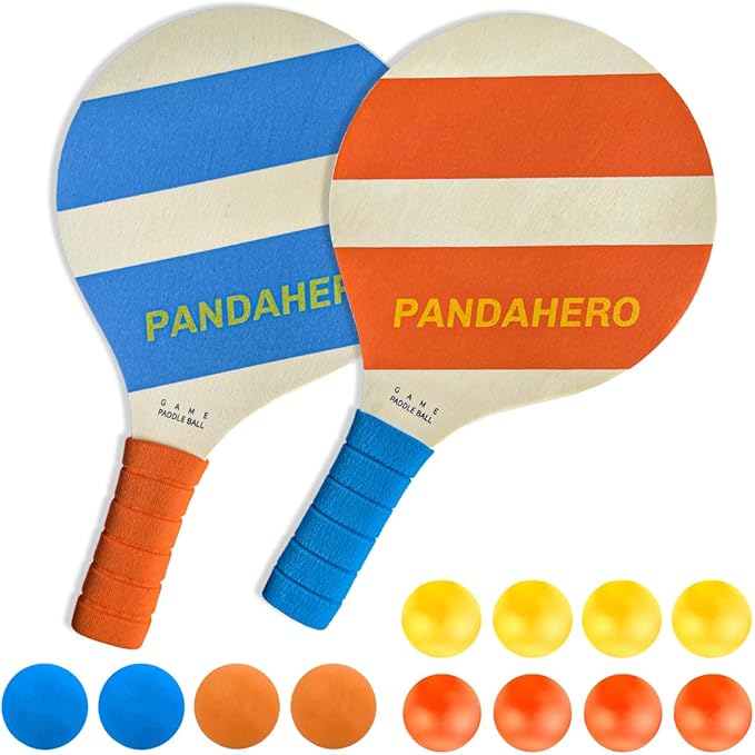 Pandahero Beach Paddle Ball Replacement Set - 12 Colorful High Visibility Waterproof Balls, Suitable for Smash Ball, Pro K...