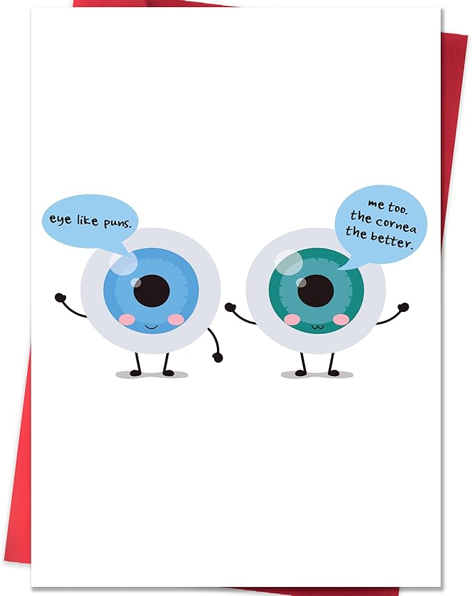IDU Funny Eye Surgery Recovery Card with Cornea Pun,Eye Cataract Surgery Get Well Cards for Family Friends Him Her,Humor &...