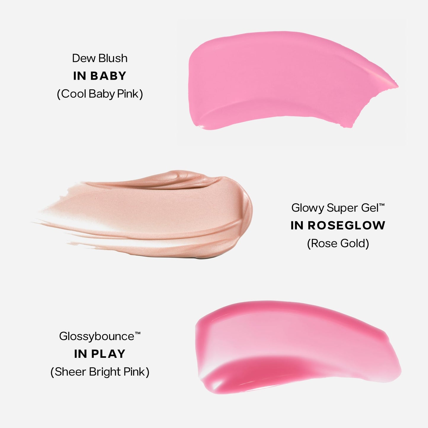 Saie SaieGlow Starter Makeup Kit - Glowy Super Gel in Roseglow, Dew Blush in Baby, and Glossybounce Lip Gloss in Play - Summer E