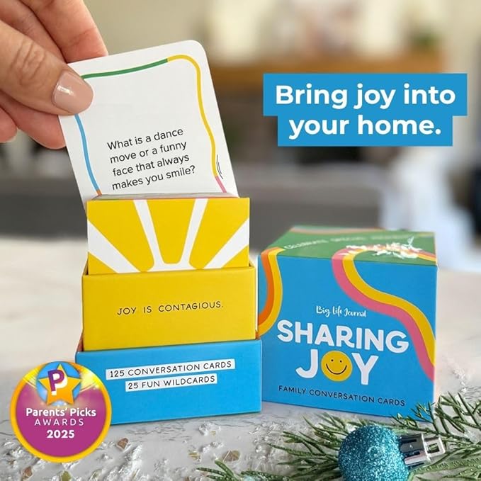 Big Life Journal Sharing Joy Family Conversation Cards - 150 Cards That Bring Families Closer Together, Put Down The Phones & Connect with Family, Meaningful Talk, Great for Dinner Table, Road Trips