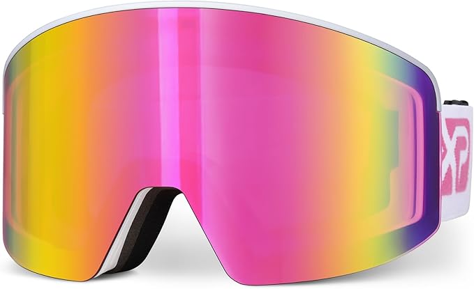 EXP VISION Ski/Snowboard Goggles, Magnetic Lens Snow Goggles with Anti-Fog & UV400 Protection for Men & Women
