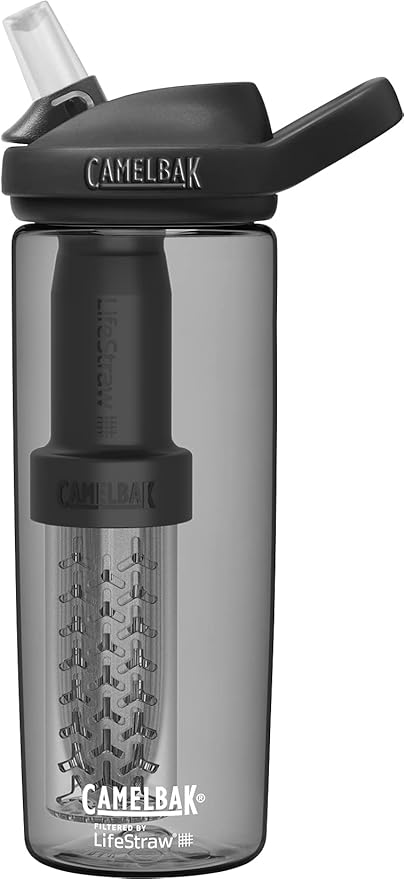 CamelBak eddy+ Water Filter Water Bottle by LifeStraw Integrated 2-Stage Filter Straw - For Hiking, Backpacking, Travel, and Emergency Preparedness