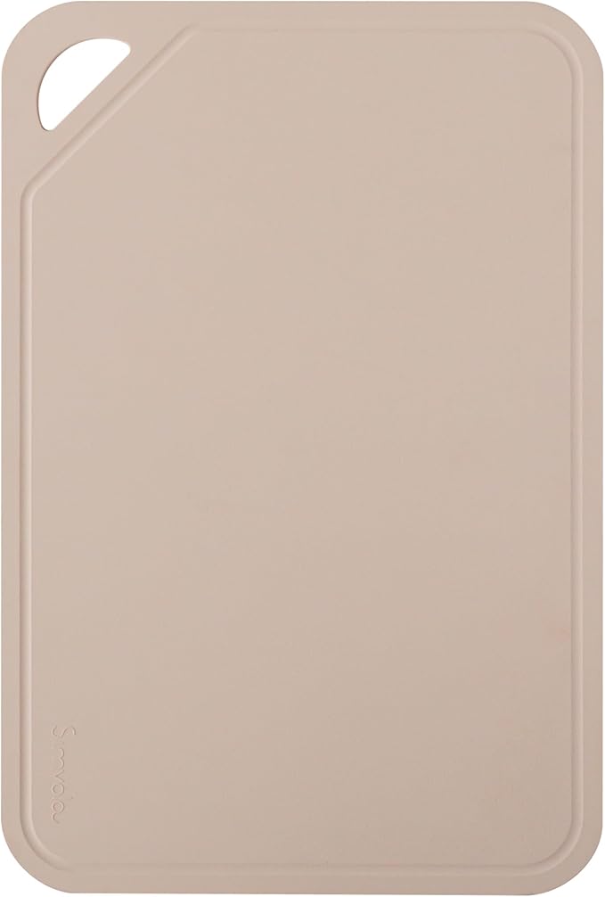 TPU Flexible Cutting Board - Scratch Resistant & Knife Friendly, Non-Slip - BPA Free, Dishwasher Safe & Easy Clean - Made in Korea, Beige Large (1 Pack)