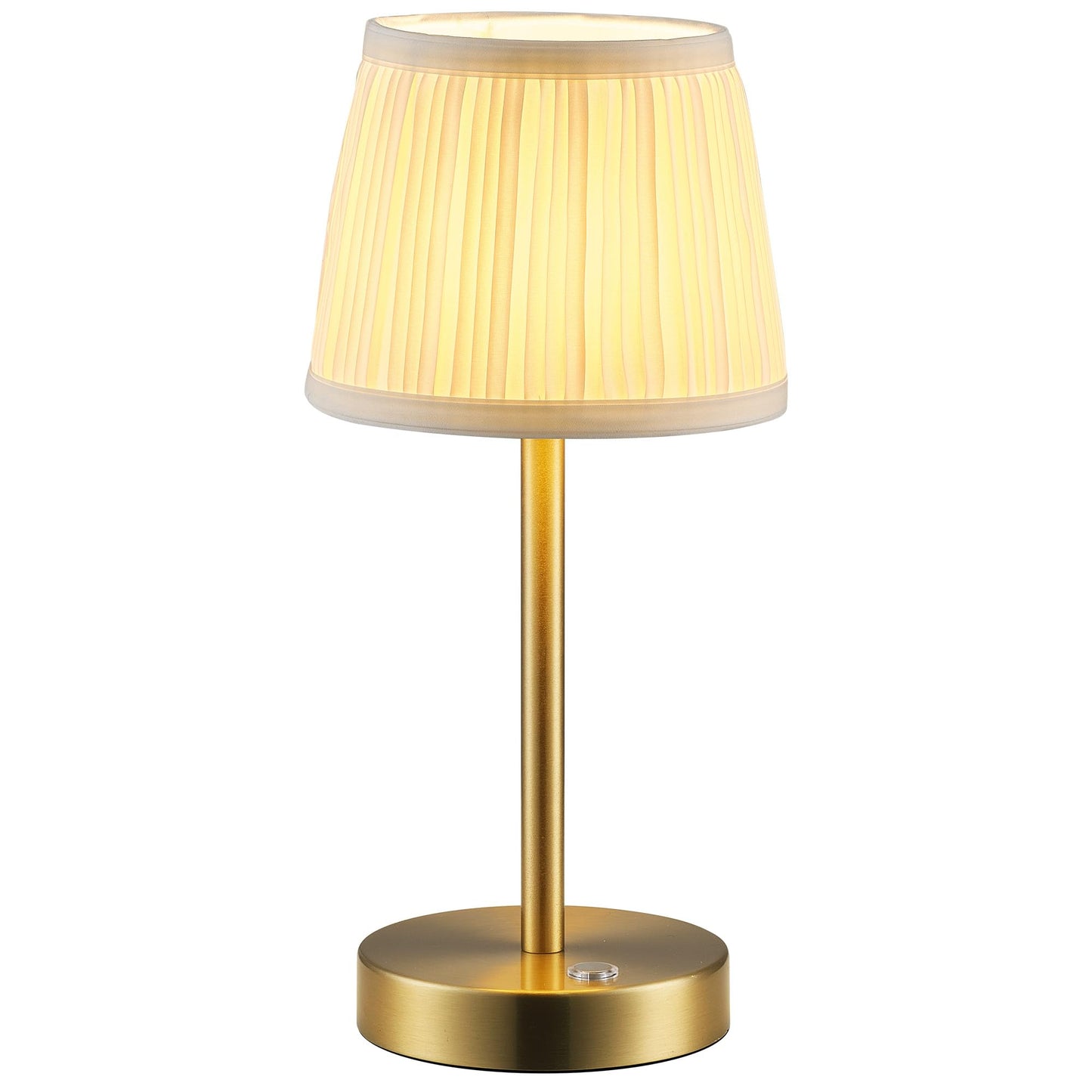 Pusu Cordless Led Gold Table Lamp  Rechargeable 4000Mah 3 Way Dimmable Bedside Small Lamp With Fabric Shade  Lighting For Bedroom  Kids Room  Bathroom  Kitchen  Home Decor  Gift  Night Light