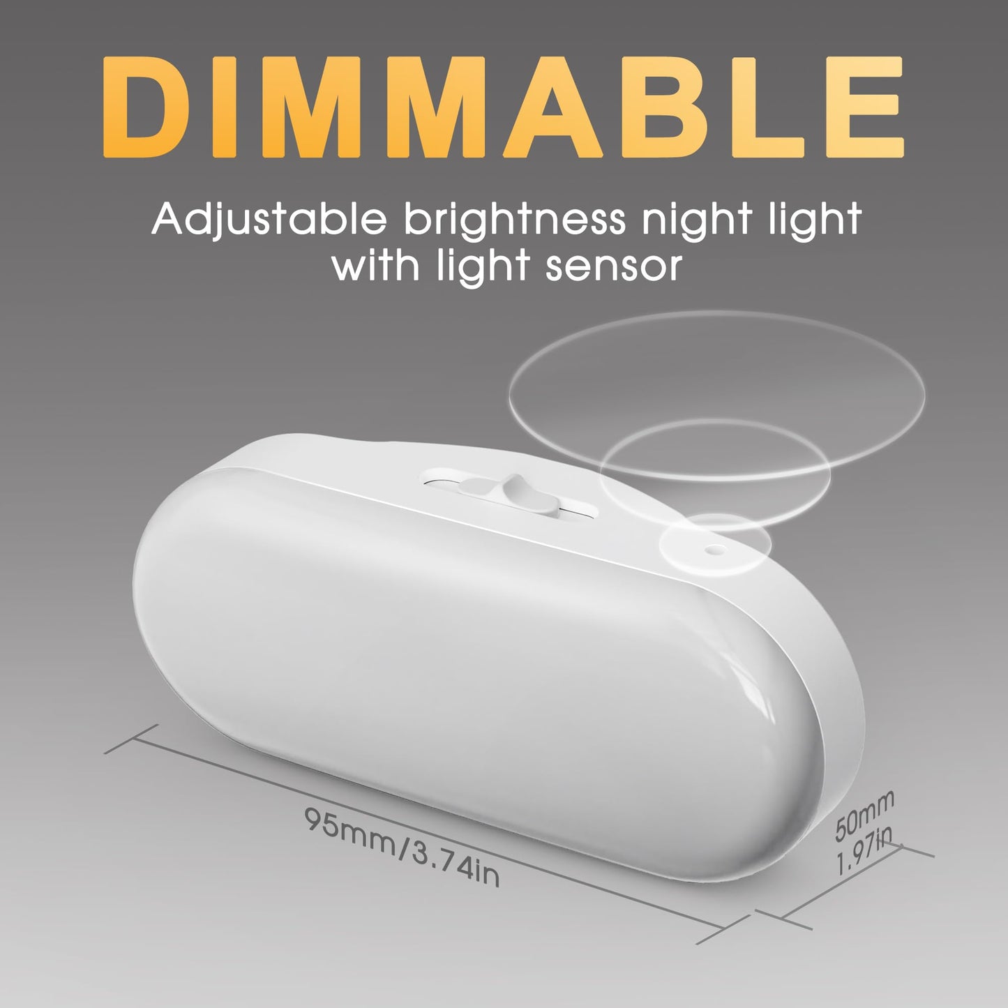 Briignite LED Night Light, Dimmable Plug-in with Dusk to Dawn Sensor, Soft White, 2-Pack, Warm Moderate Shade, Model BRNL00702DG-2