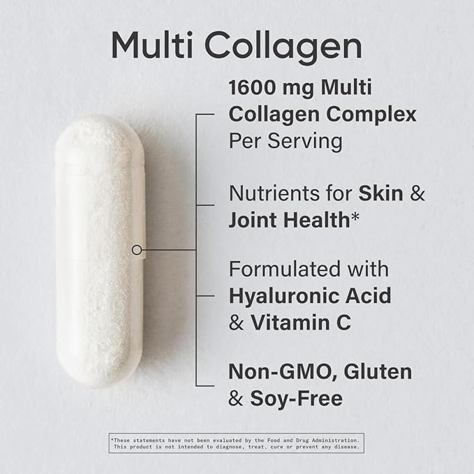 Sports Research Vegan Biotin 10,000mcg with Coconut Oil, Multi Collagen Pills (Type I, II, III, V, X) Hydrolyzed Collagen Peptides with Hyaluronic Acid + Vitamin C & Phytoceramides 350mg per Softgel