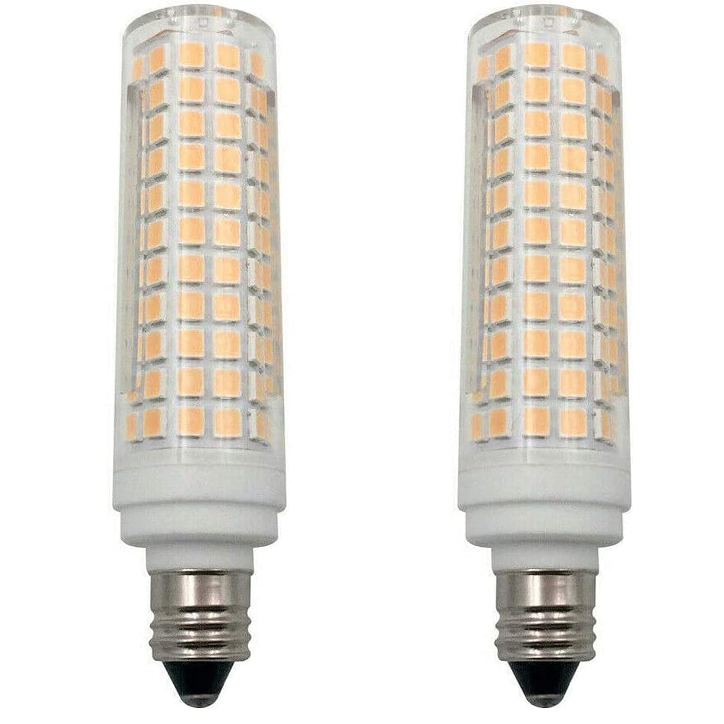 Lxcom Lighting E11 Led Corn Bulb 15W Dimmable Ceramic Candelabra Bulbs (2 Pack)- 136 Leds 2835 Smd 1500Lm Warm White 3000K 120W Equivalent T3/T4 Jde11 120V Lamp For Home Lighting