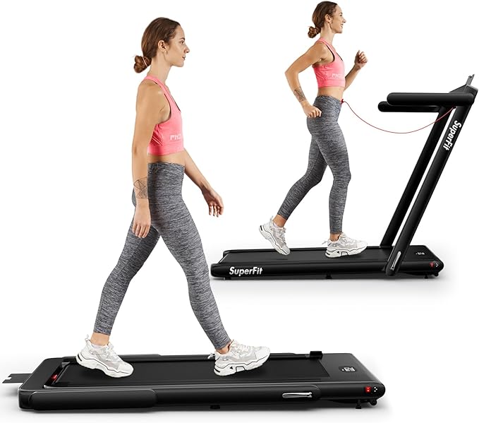 Goplus 2 in 1 Folding Treadmill, 2.25HP Superfit Under Desk Electric Treadmill, Installation-Free with Remote Control, APP...