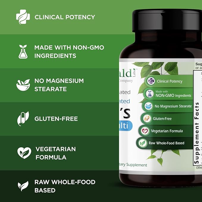 EMERALD LABS Men's 1 Daily Multi - Additive-Free Men's Multivitamin - Includes Lycopene, Zinc, Vitamin D3, & More - Supports Bones, Prostate & Vision* - 30 Vegetable Capsules