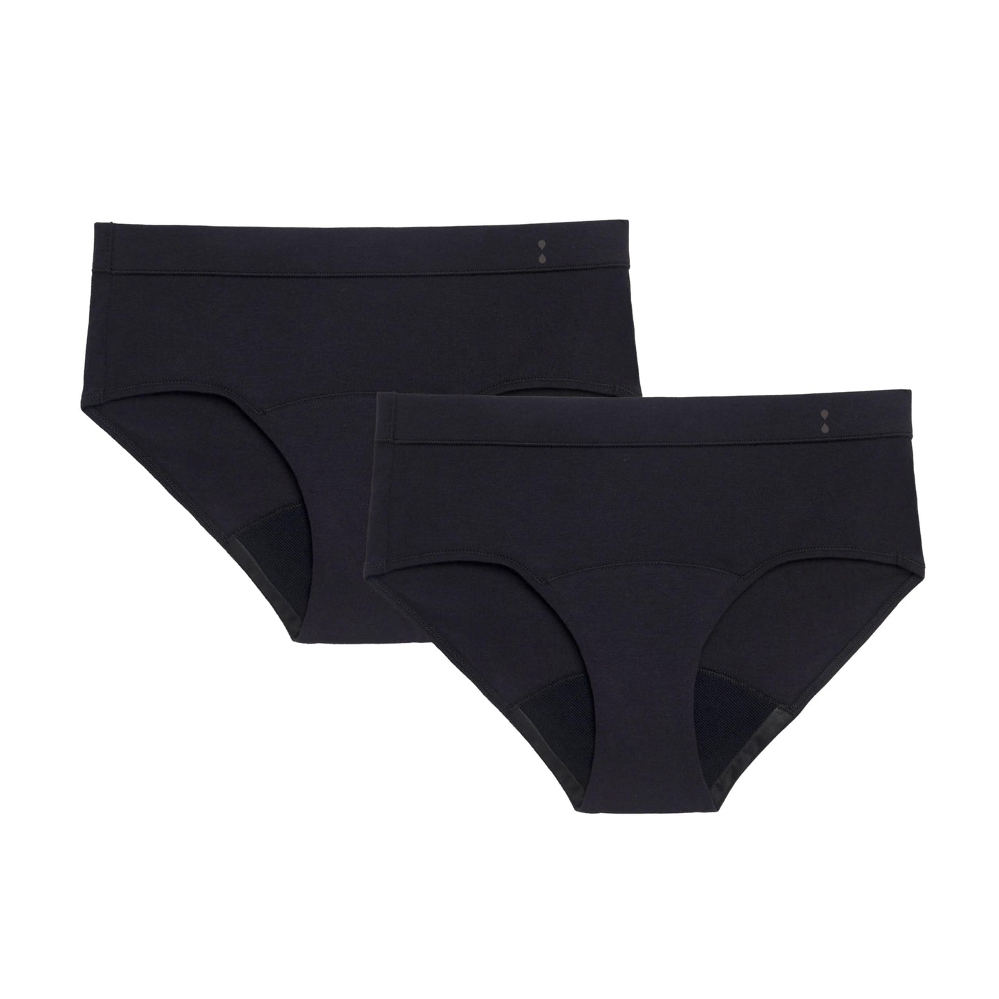 Thinx for All Period Underwear, Everyday Comfort Brief, Holds Up to 12 Regular Tampons*, Period Panties, Leakproof, Reusable & Controls Odor, Black, 2 Pack, XL