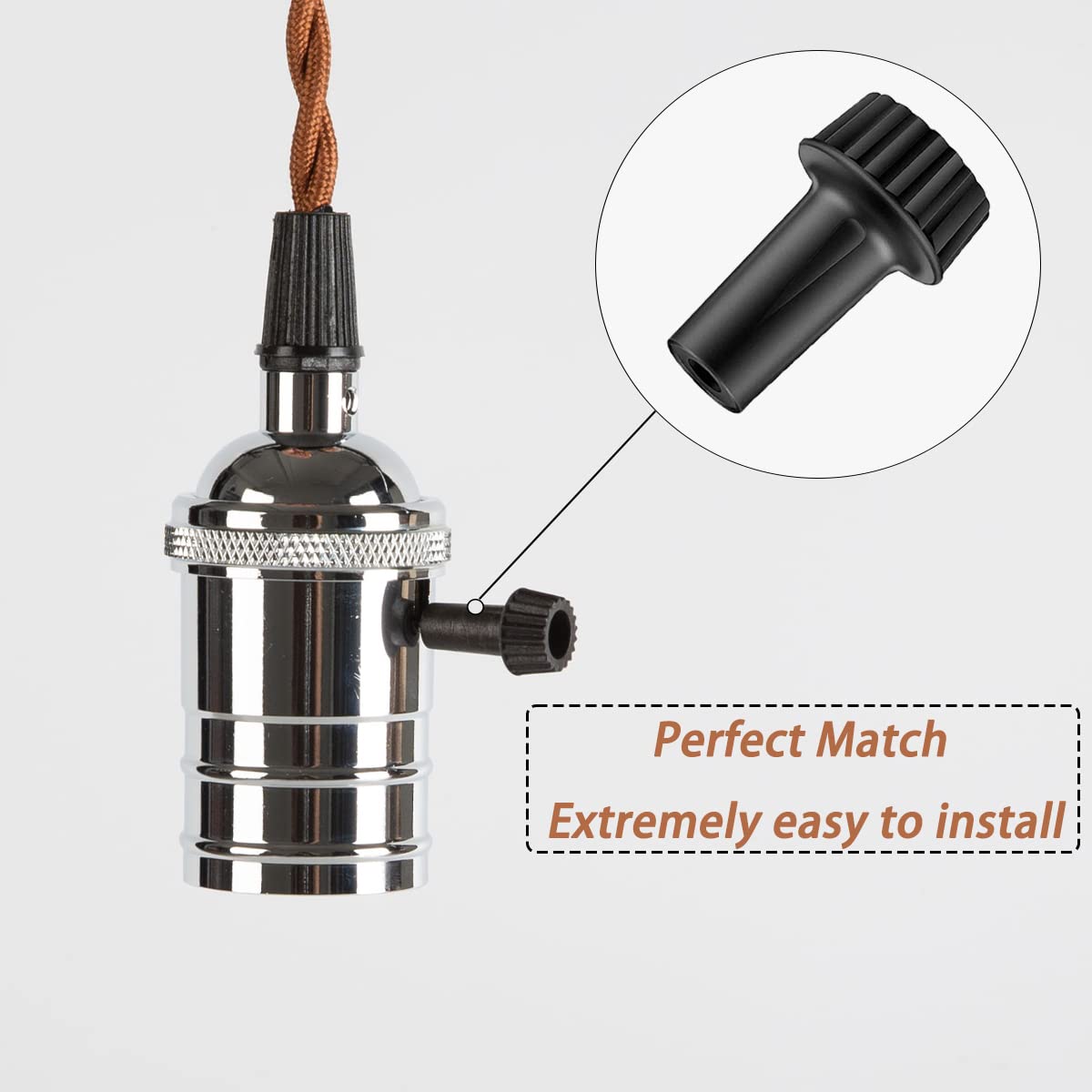 Venforze Lamp Switch Replacement - 4 Black Knobs, 20Mm, Model Lsr-1