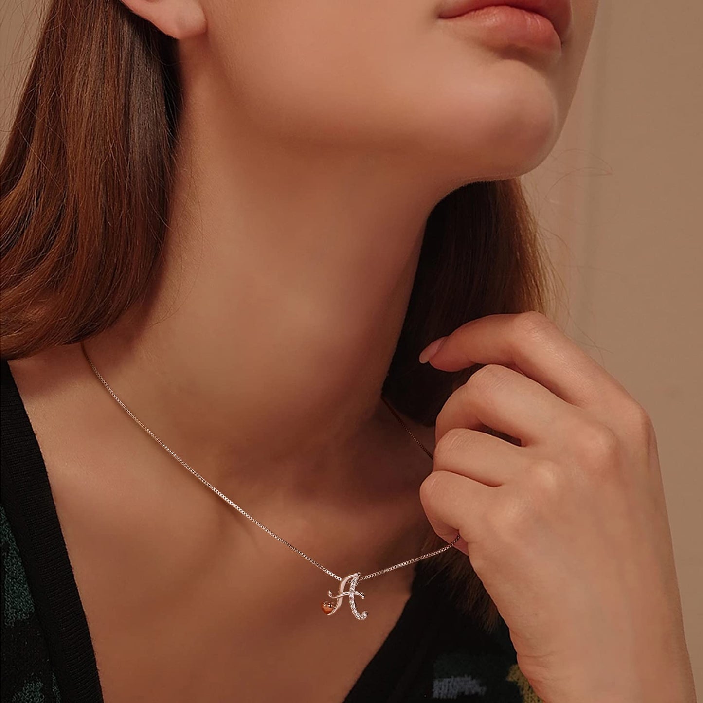 FLNEOO Initial Necklaces for Women - 14K Silver Letter Necklace for Teens, Cute Name Necklace Dainty Jewelry Gifts, Christmas Id
