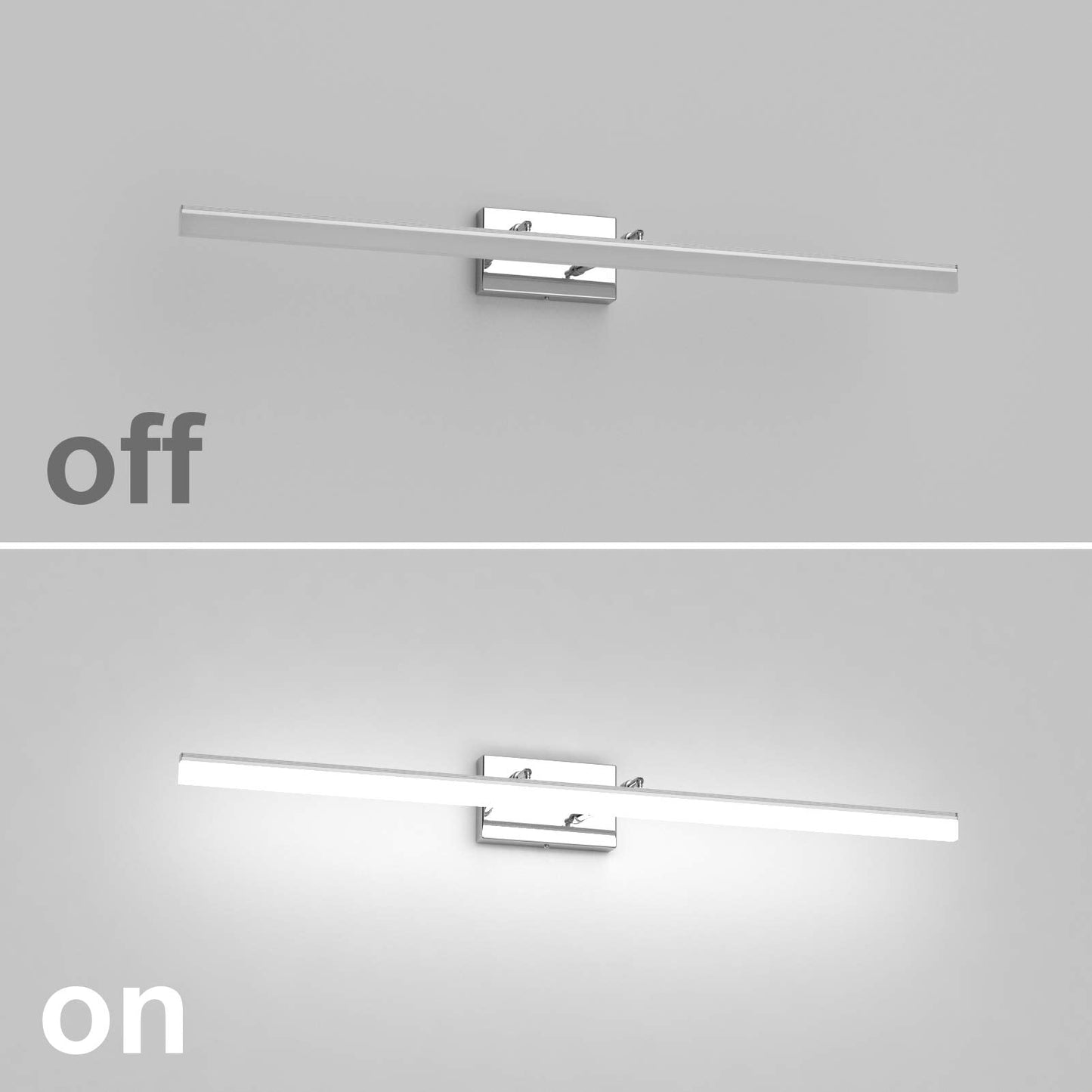 Aipsun 40 Modern Led Vanity Light Fixtures - Adjustable Chrome Bathroom Lighting, Stainless Steel, 5500K