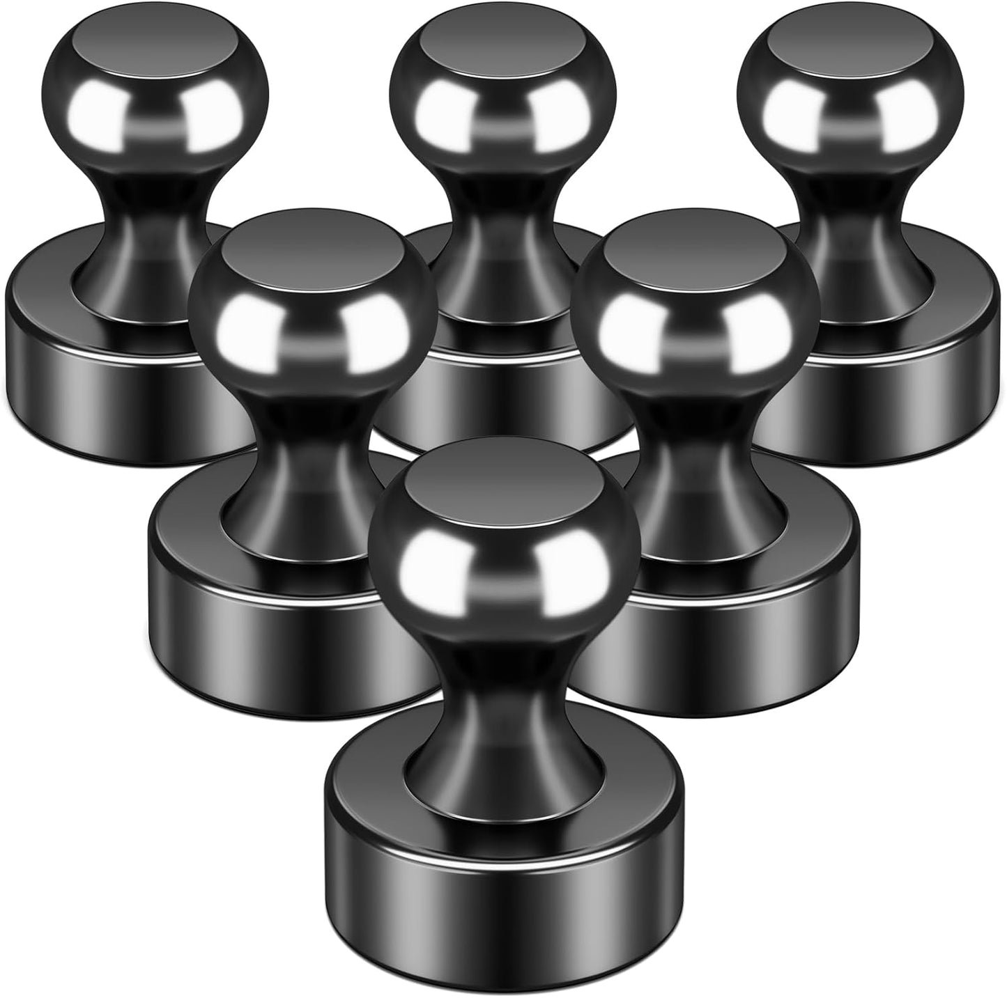 FINDMAG Fridge Magnets, Strong Small Black Refrigerator Magnet, Decorative Whiteboard Magnets for Adults, Cool Locker Magnet for Classroom, Kitchen, Office, Notes, Crafts, Teacher Supplies, 6 Pack
