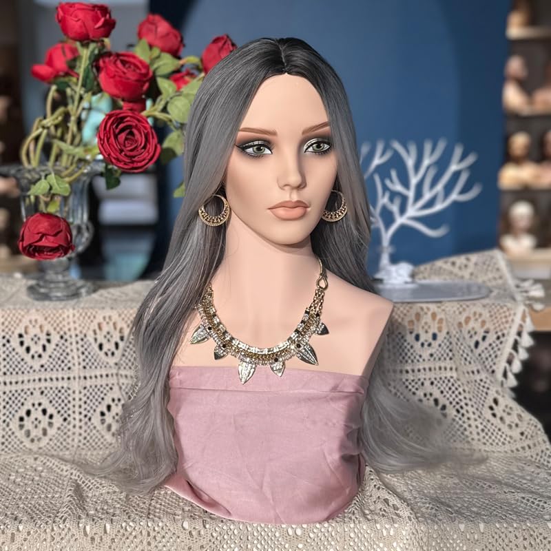 L7 MANNEQUIN Realistic Glam Half Body Mannequin Head ,Mannequin Head with Shoulders for Wigs Earrings Hats Display, cabeza e man