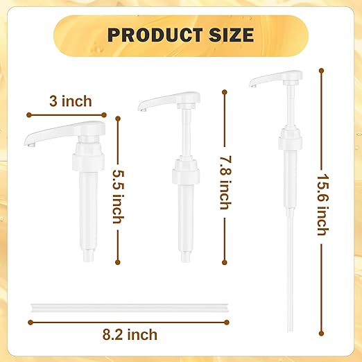 Coffee Syrup Pump for 750 ml Bottle – 4 Pack Syrup Dispenser Pumps Compatible with Monin Glass Bottles – No Clog, Precise Dispensing, Includes 6 Tip Covers – for Coffee Bar, Kitchen, White