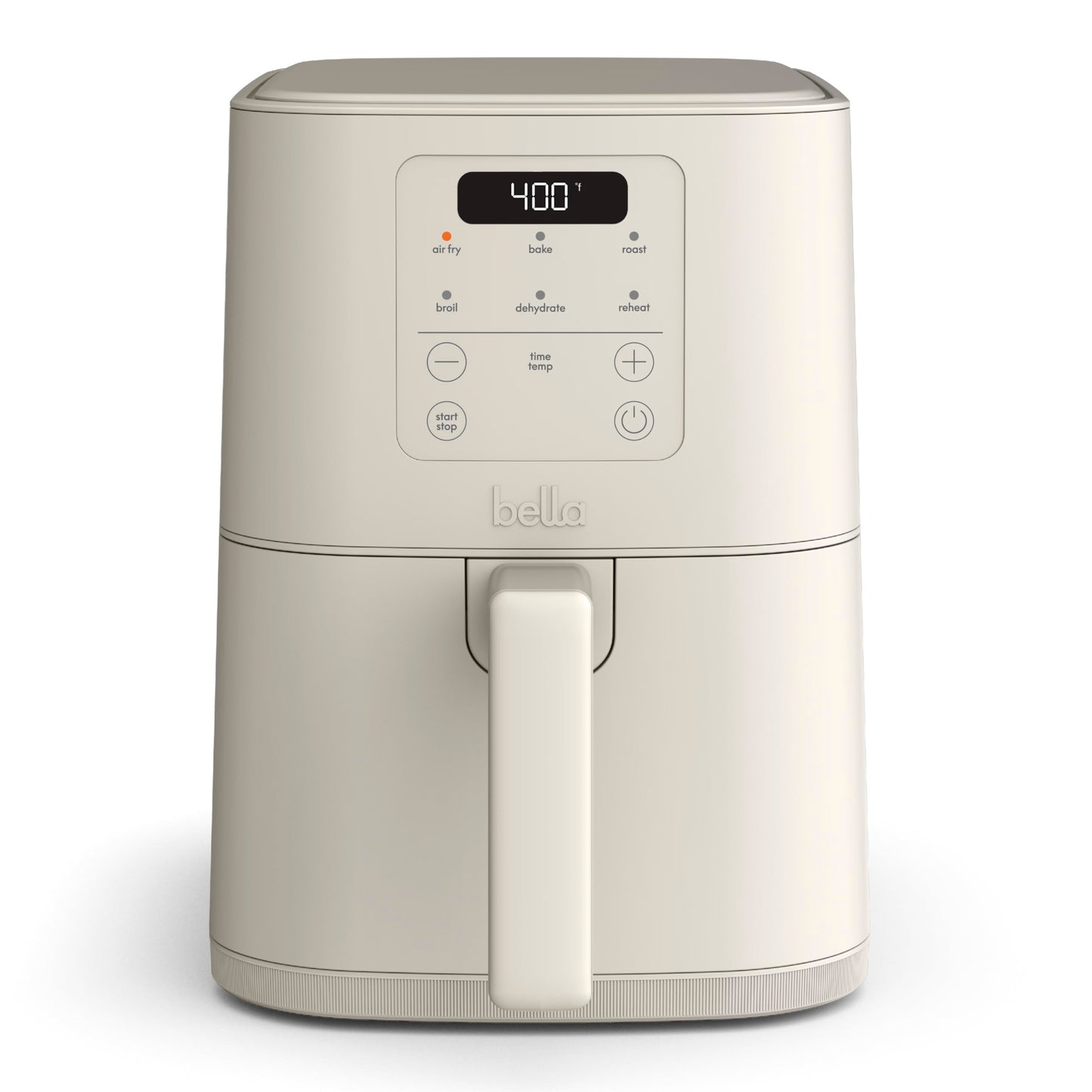 bella 4Qt Slim Air Fryer, Fits-anywhere™ Kitchenware, EverGood™ Ceramic Nonstick Coating, Adjustable Temperature, 6 Preset Cooking Options, 60 Min Auto Shutoff w Audible Tone, 3.3lb Capacity, Oatmilk