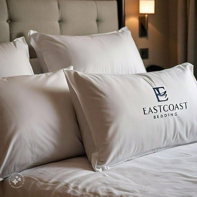 East Coast Bedding Balanced Dream 50/50 Goose Feather Down Queen Pillows 20x30 Inch Medium Support with 100% Cotton Shell – 2 Pack