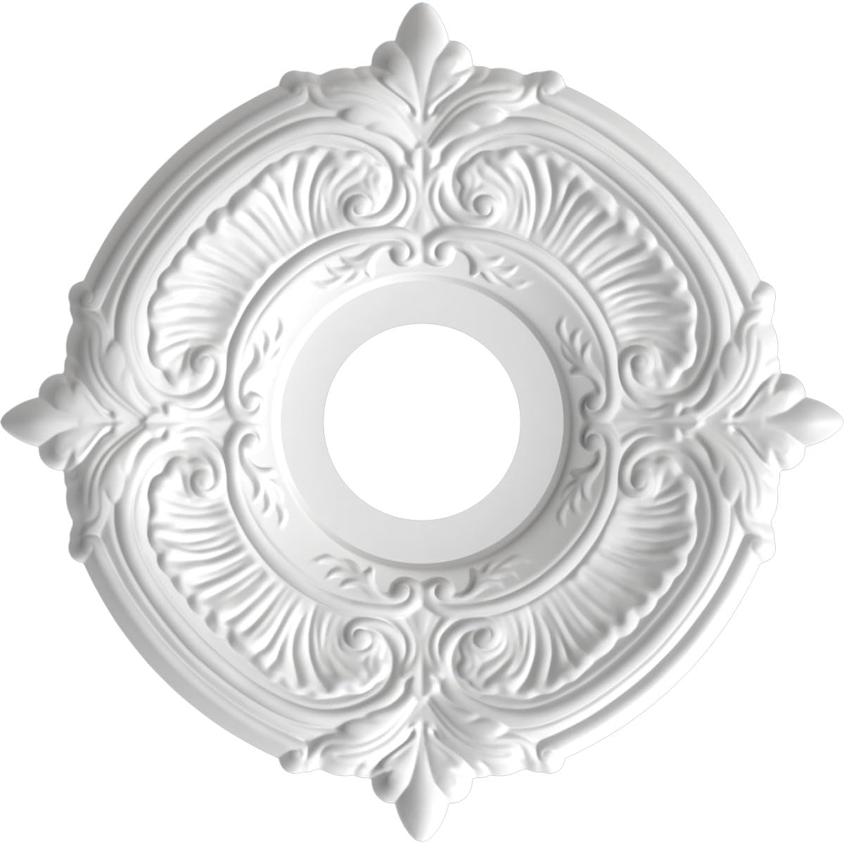 Ekena Millwork Cmp13Atfsm Attica Thermoformed Pvc Ceiling Medallion (Fits Canopies Up To 5), 13Od X 3 1/2Id X 3/4P, Universal Pe