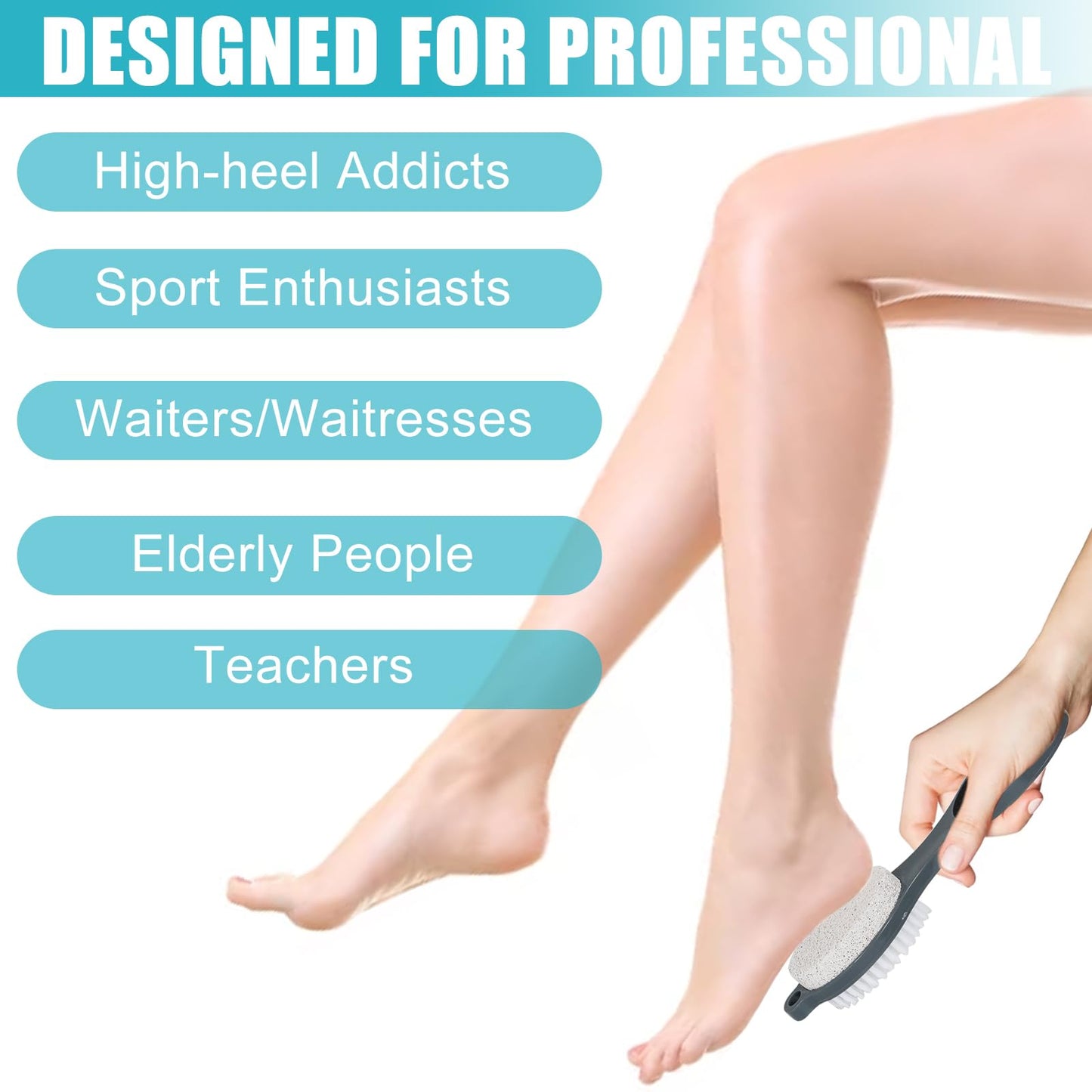 Yclin Foot File Callus Remover-3 Pcs 4 in 1 Foot Scrubber Dead Skin Remover for Feet,Pumice Stone, Foot Rasp and Sand Paper for