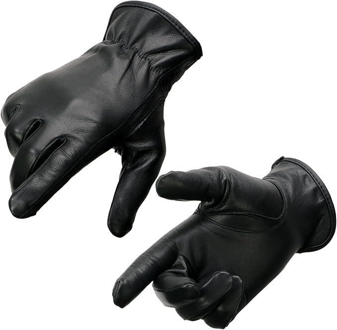 Milwaukee Leather SH886 Women's USA Deerskin Black Leather Unlined Lightweight Motorcycle Rider Gloves