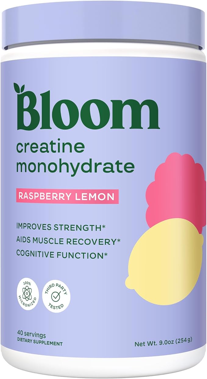 Bloom Nutrition Creatine Monohydrate Powder, 5g Micronized Creatine per Serving, Supports Muscle Recovery, Strength, Endur...