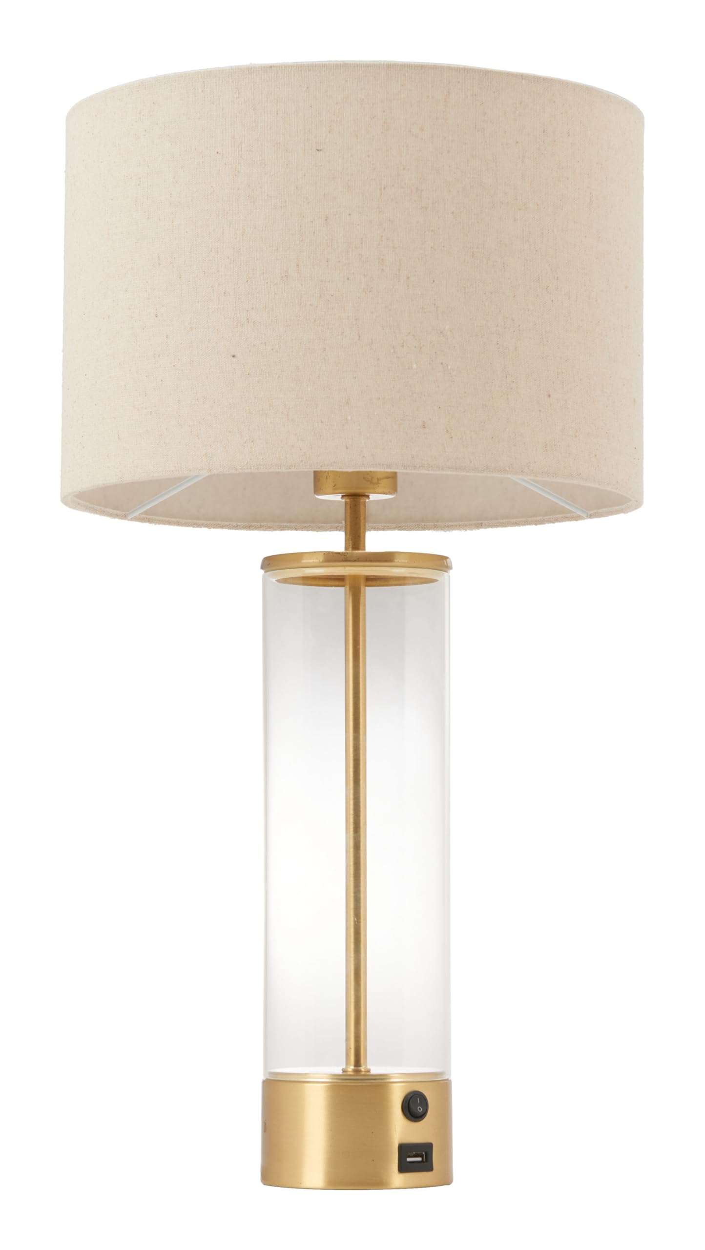 Zuo Table Lamp, Modern Style, Beige & Gold, PVC, 12in W x 12in D x 22.2in H, Model 56181