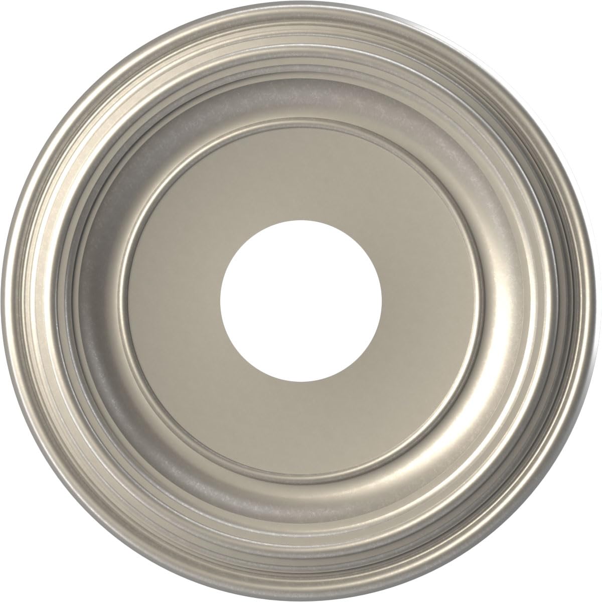 13"OD x 3 1/2"ID x 1 1/4"P Traditional Thermoformed PVC Ceiling Medallion (Fits Canopies up to 7 1/2"), Bright Coat Aluminum