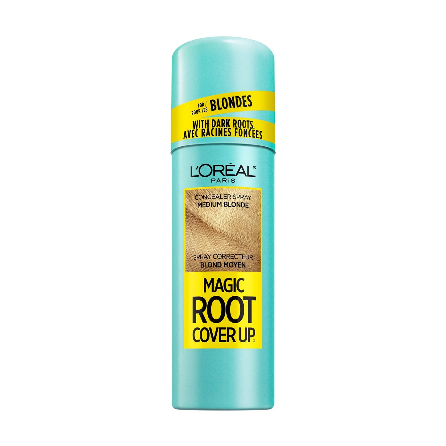 L'Oreal Paris Magic Root Cover Up Concealer Spray for Blondes, Medium Blonde, 2 fl. oz., Ammonia and Peroxide Free, Suitable for